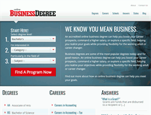 Tablet Screenshot of onlinebusinessdegree.org